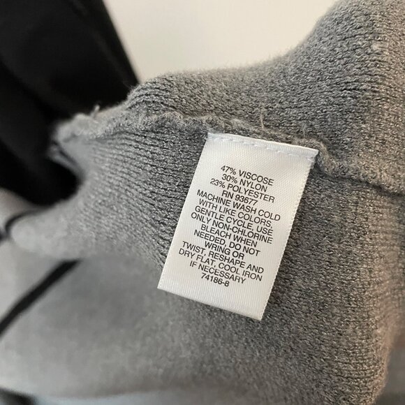 Liz Claiborne Studio Womens XXL Black & Gray Open Front Cardigan Sweater With Po - Picture 5 of 6